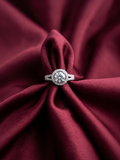 Double Halo Silver Ring