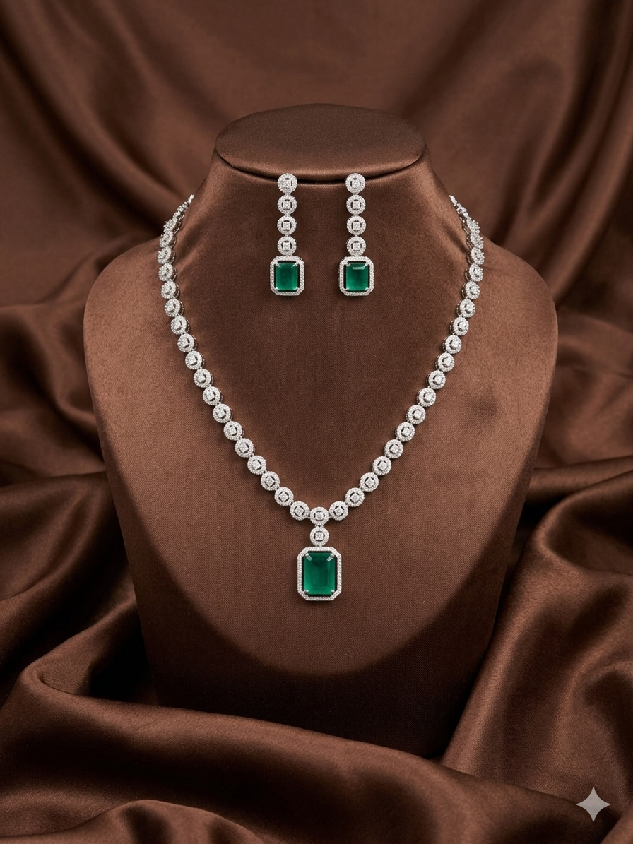 emerald moonlight AD necklace set