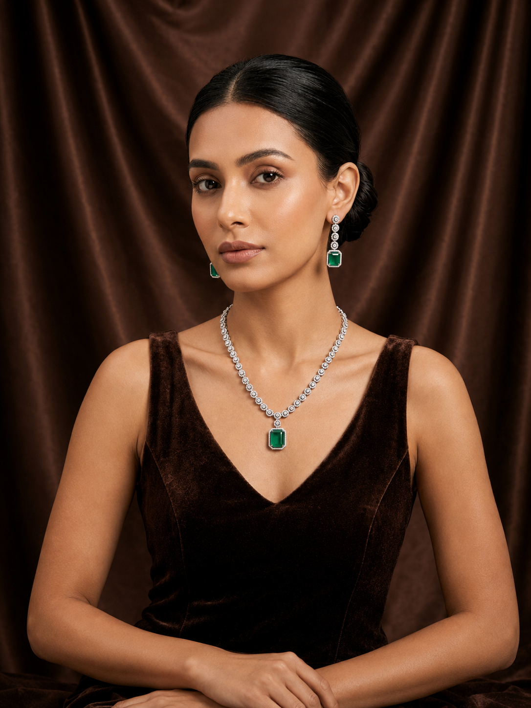 emerald moonlight AD necklace set