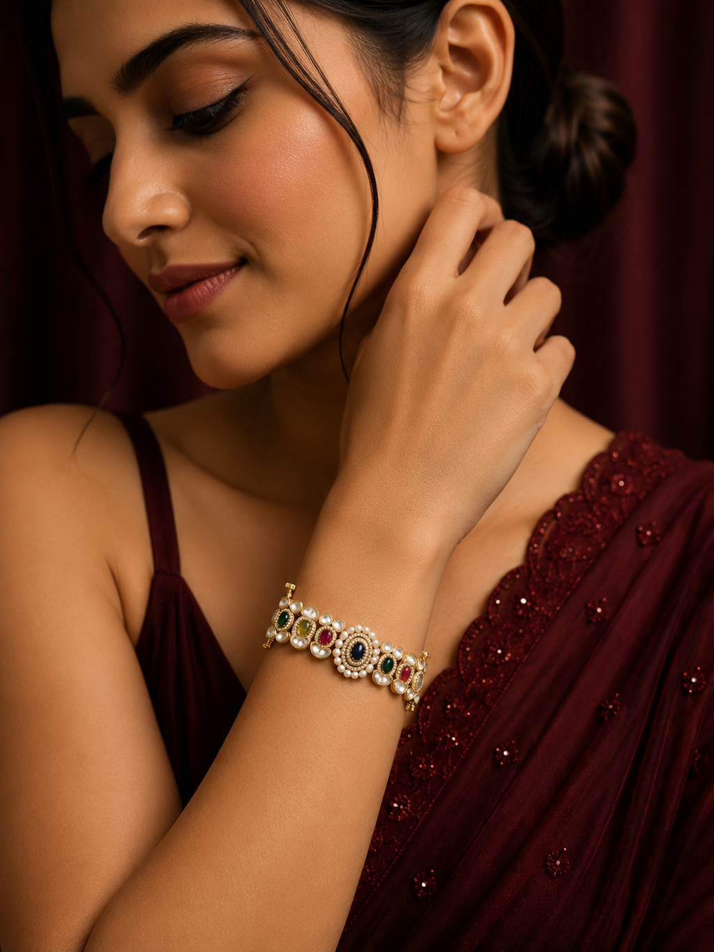 Navratan Kundan Bracelet