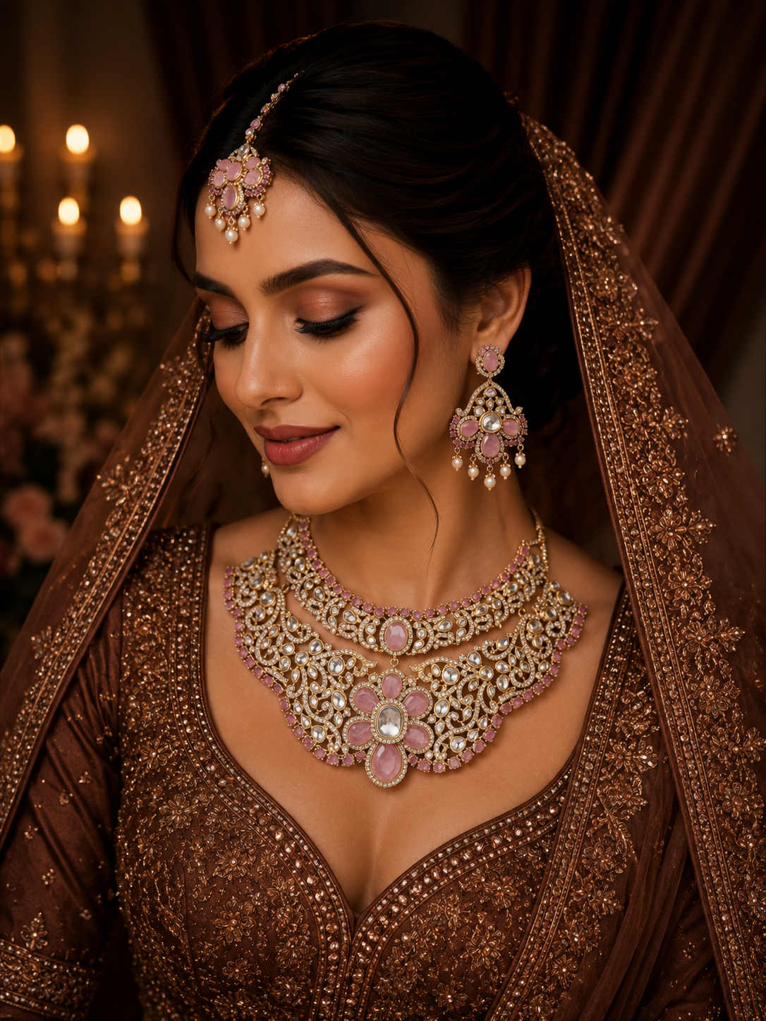 Maharani Pink Polki Haar