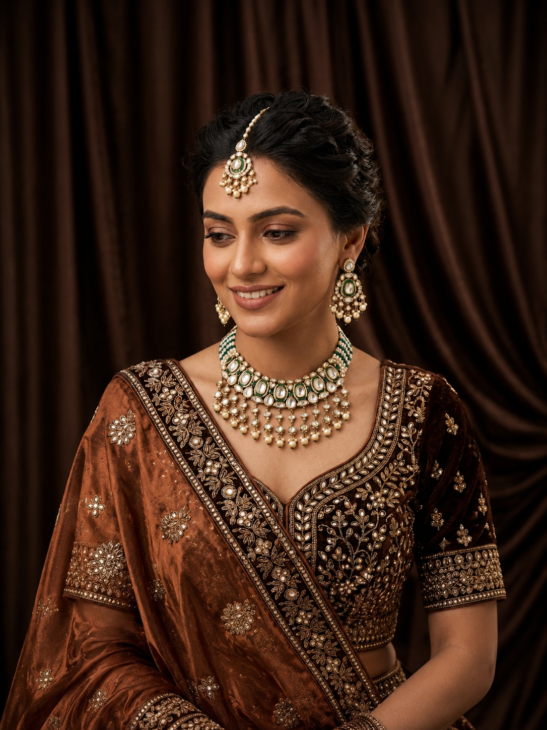 Regal Kundan Pearl Choker Set