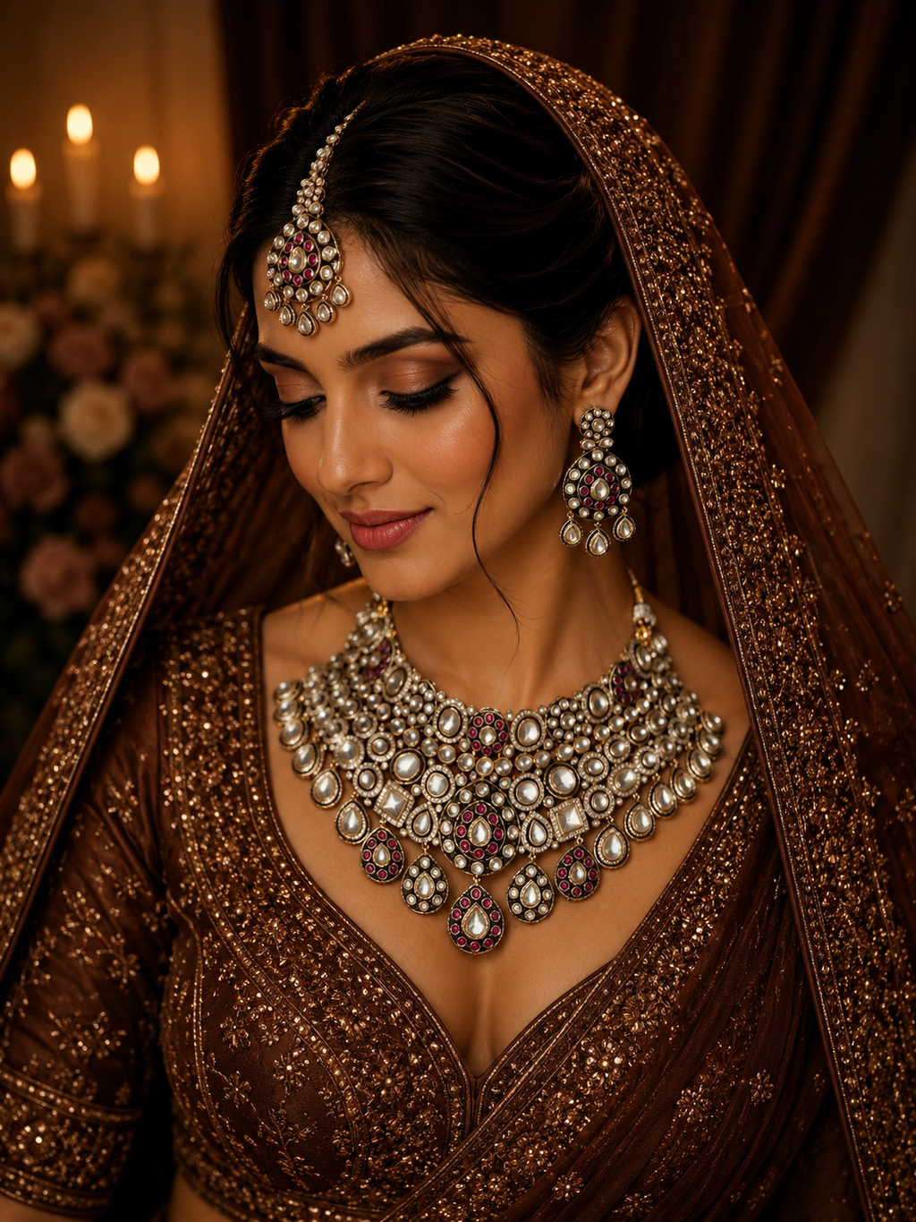Floral Bridal Necklace Set