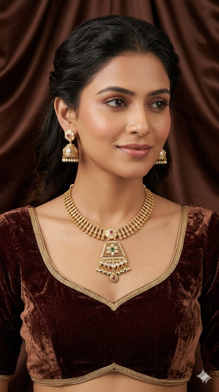 floral leaf necklace set