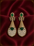 AD Golden Shell Green Onyx Earrings