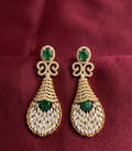 AD Golden Shell Green Onyx Earrings