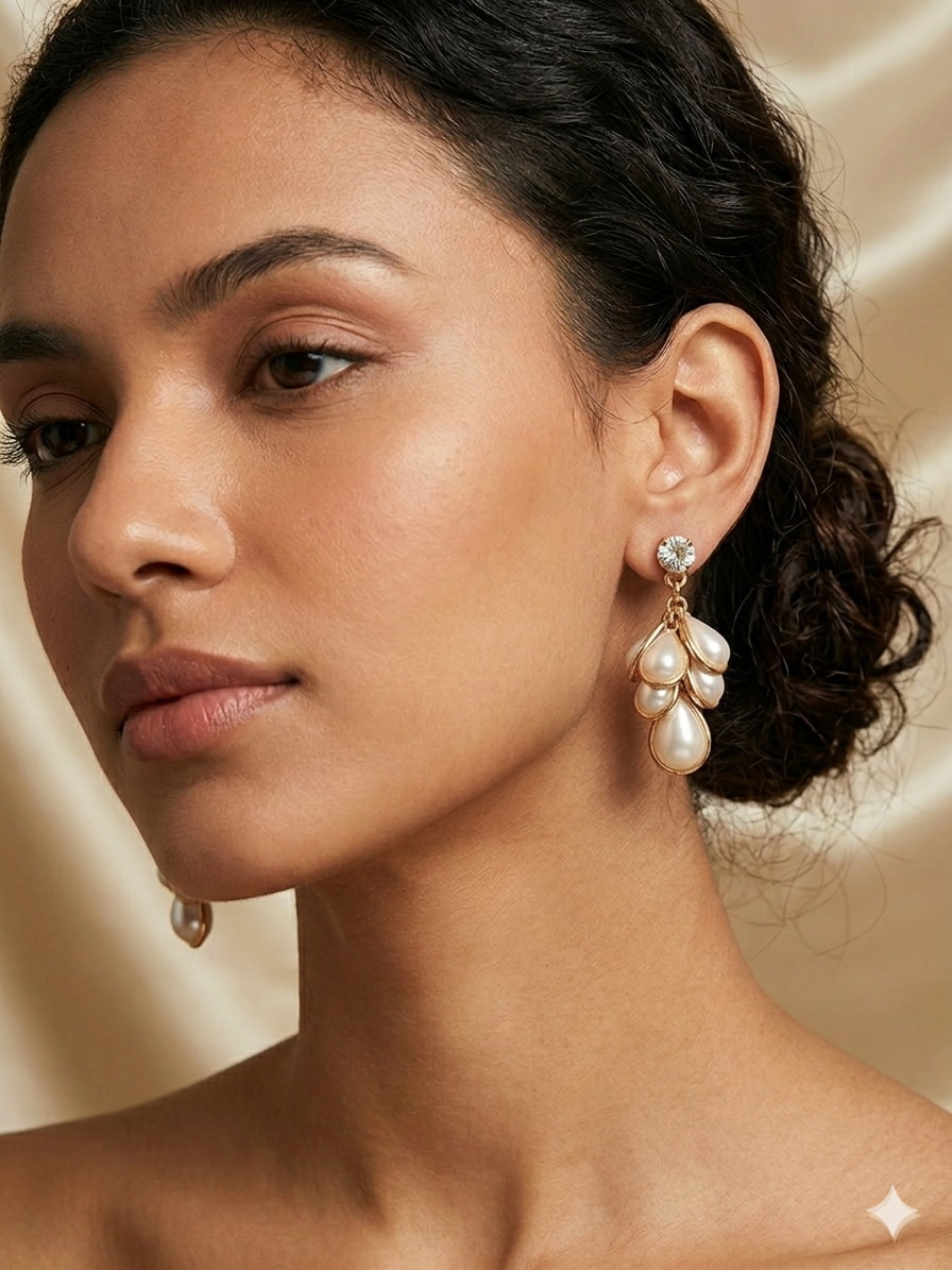 Grape-Style Pearl Earring