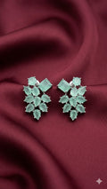 Green Sterling Cluster Stud