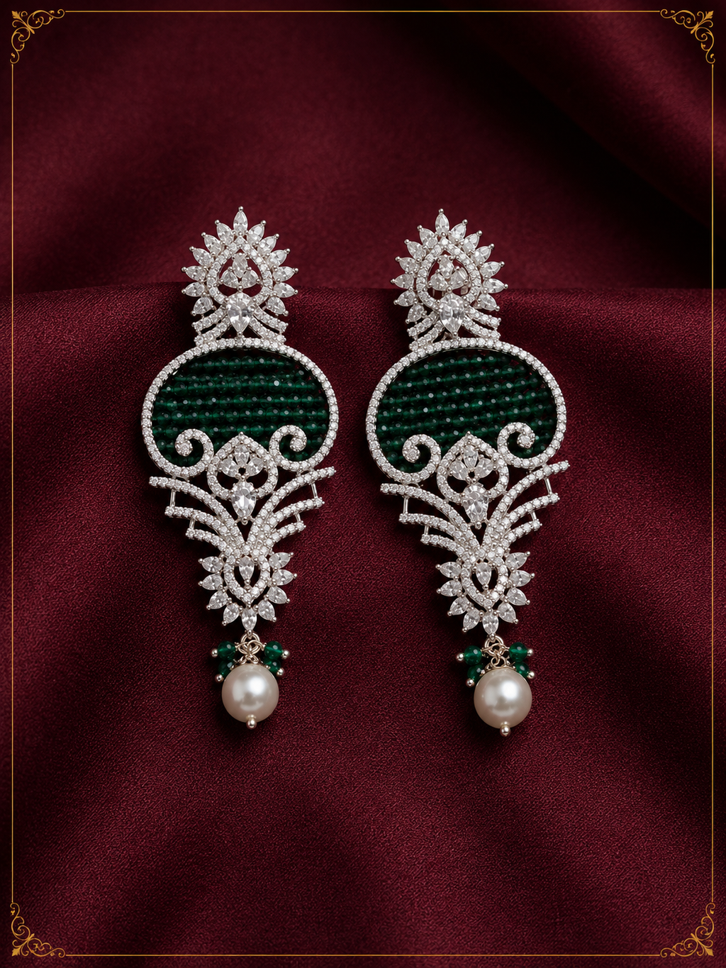AD Green Zircon Sparkle Earrings