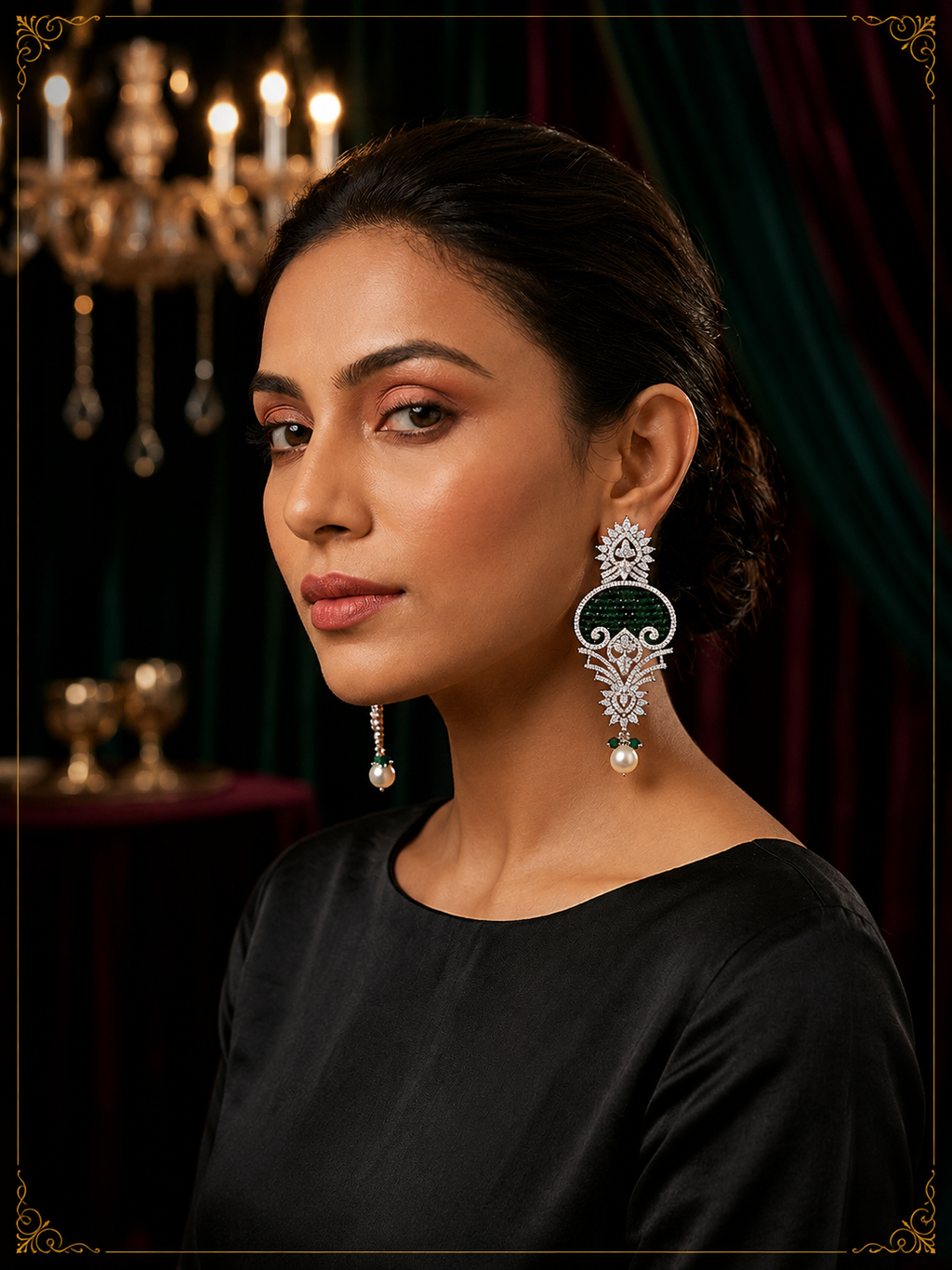 AD Green Zircon Sparkle Earrings