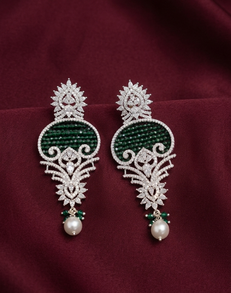 AD Green Zircon Sparkle Earrings