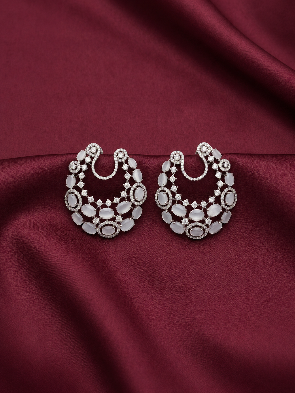 Grey Crystal Studs