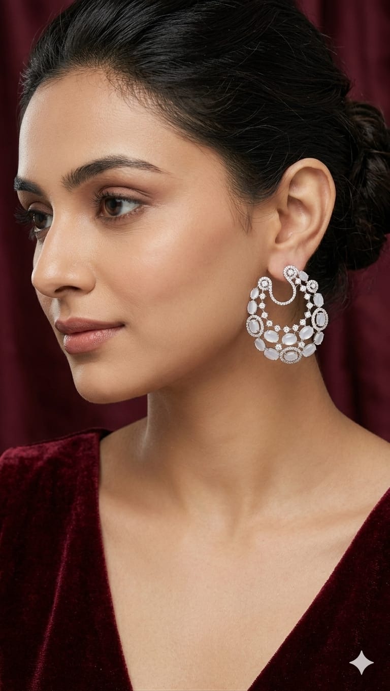 Grey Crystal Studs