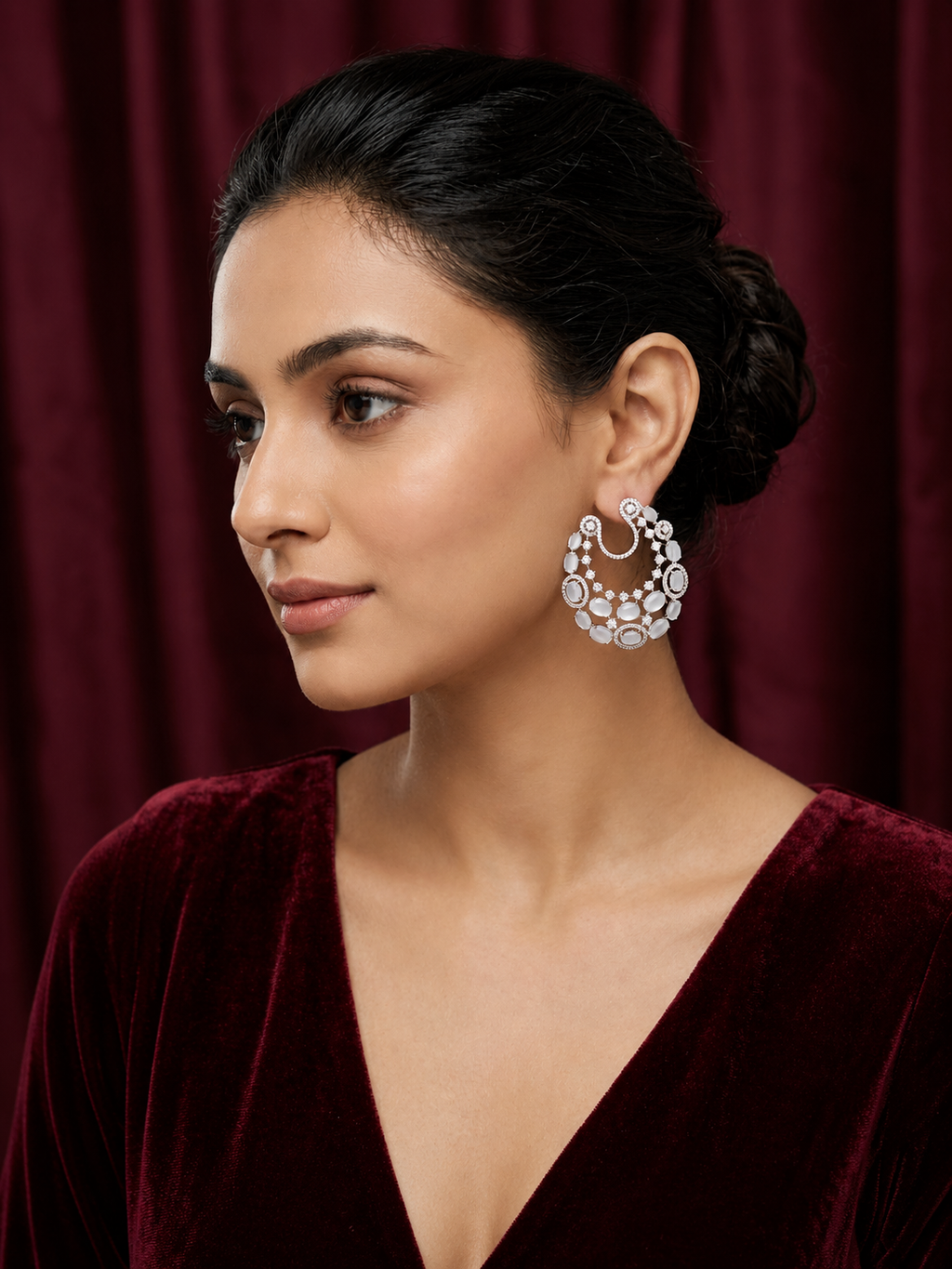 Grey Crystal Studs