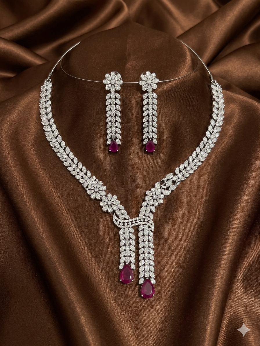 iksava ruby AD necklace set