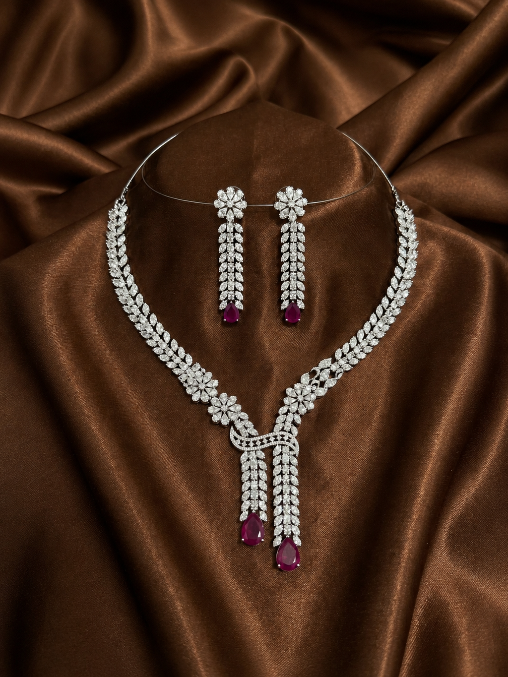 iksava ruby AD necklace set