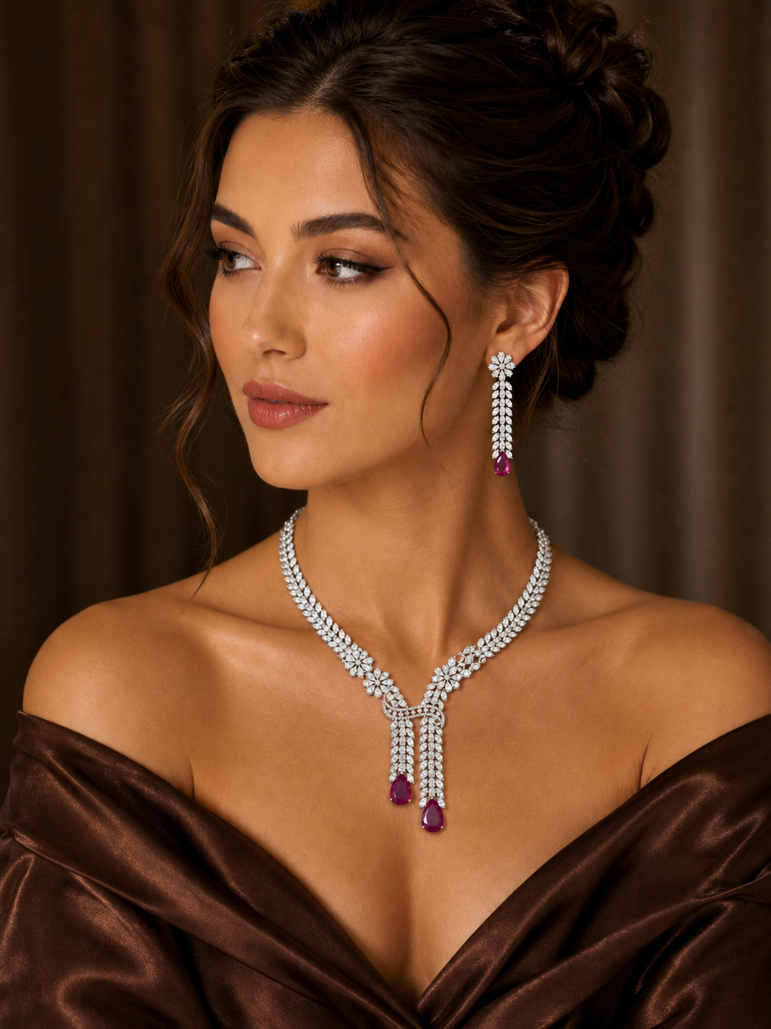 iksava ruby AD necklace set