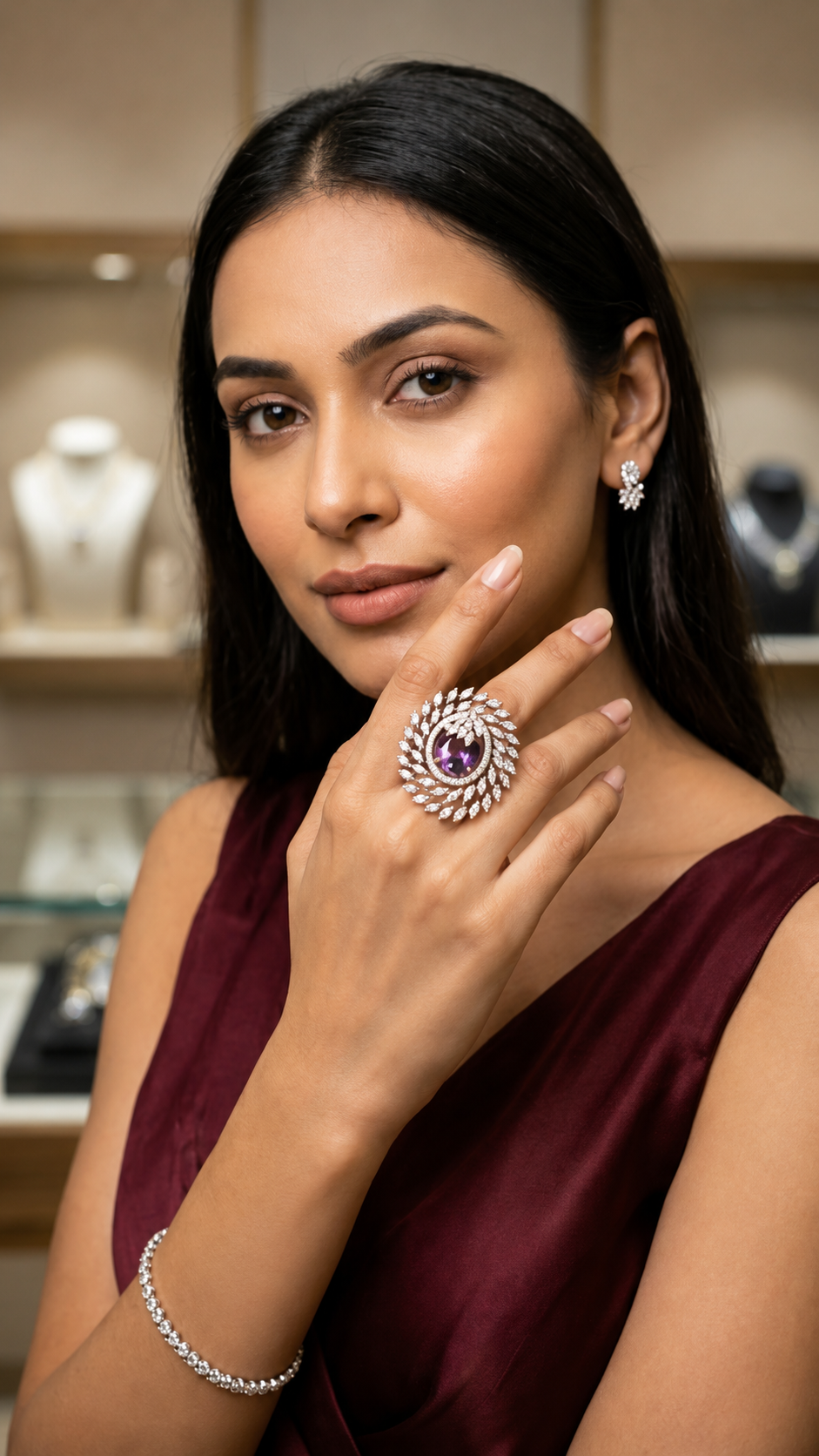 Imperial Floral Cocktail Ring