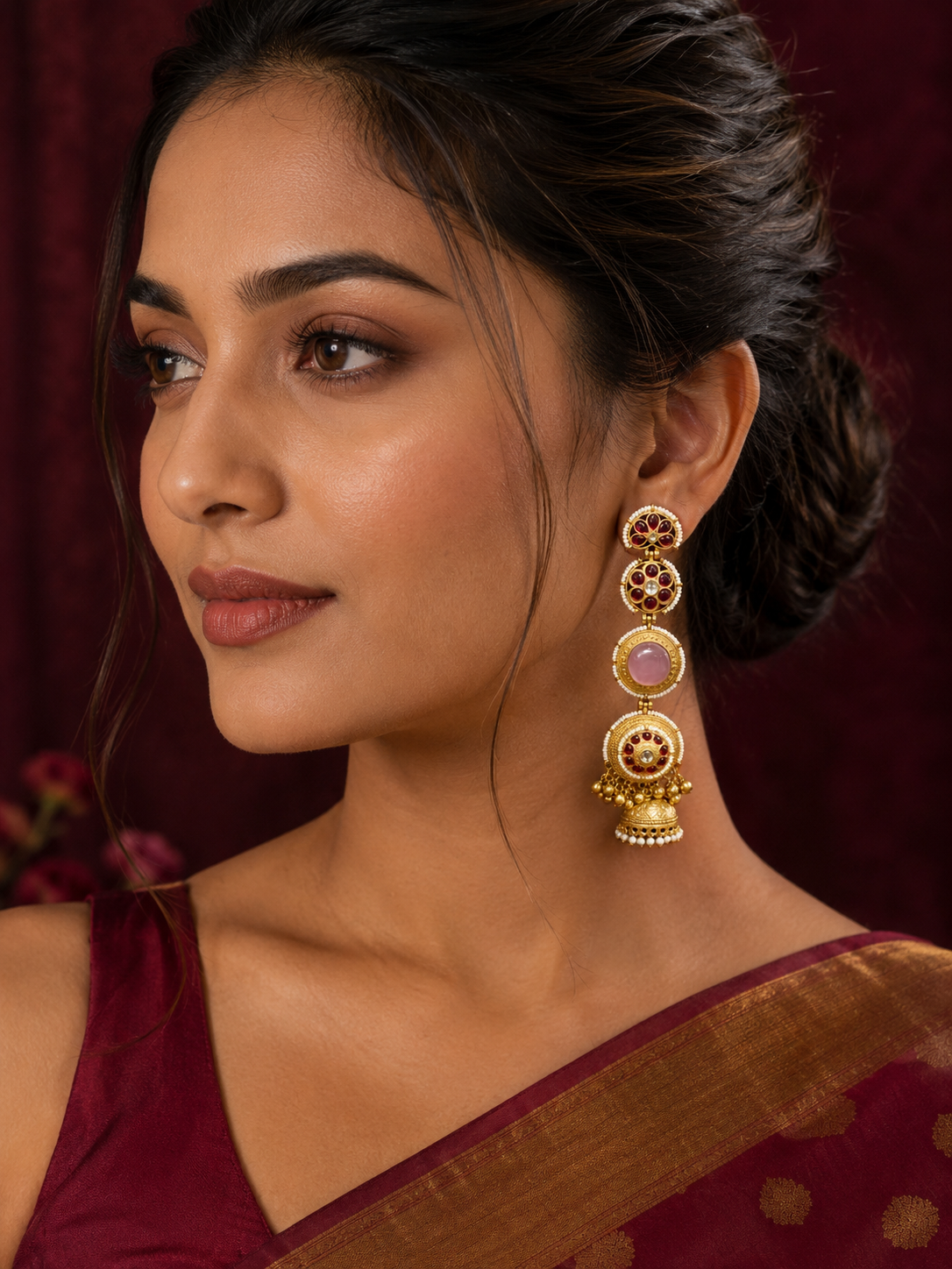 Kashmiri Pink Delight Long Earrings