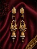 Kashmiri Scarlet Charm Long Earrings