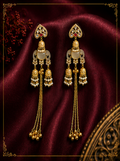 Kashmiri Pearl White Long Earrings