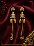 Kashmiri Golden Sunshine Long Earrings
