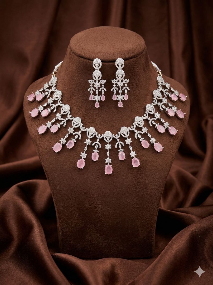 luxe blush glow AD necklace set
