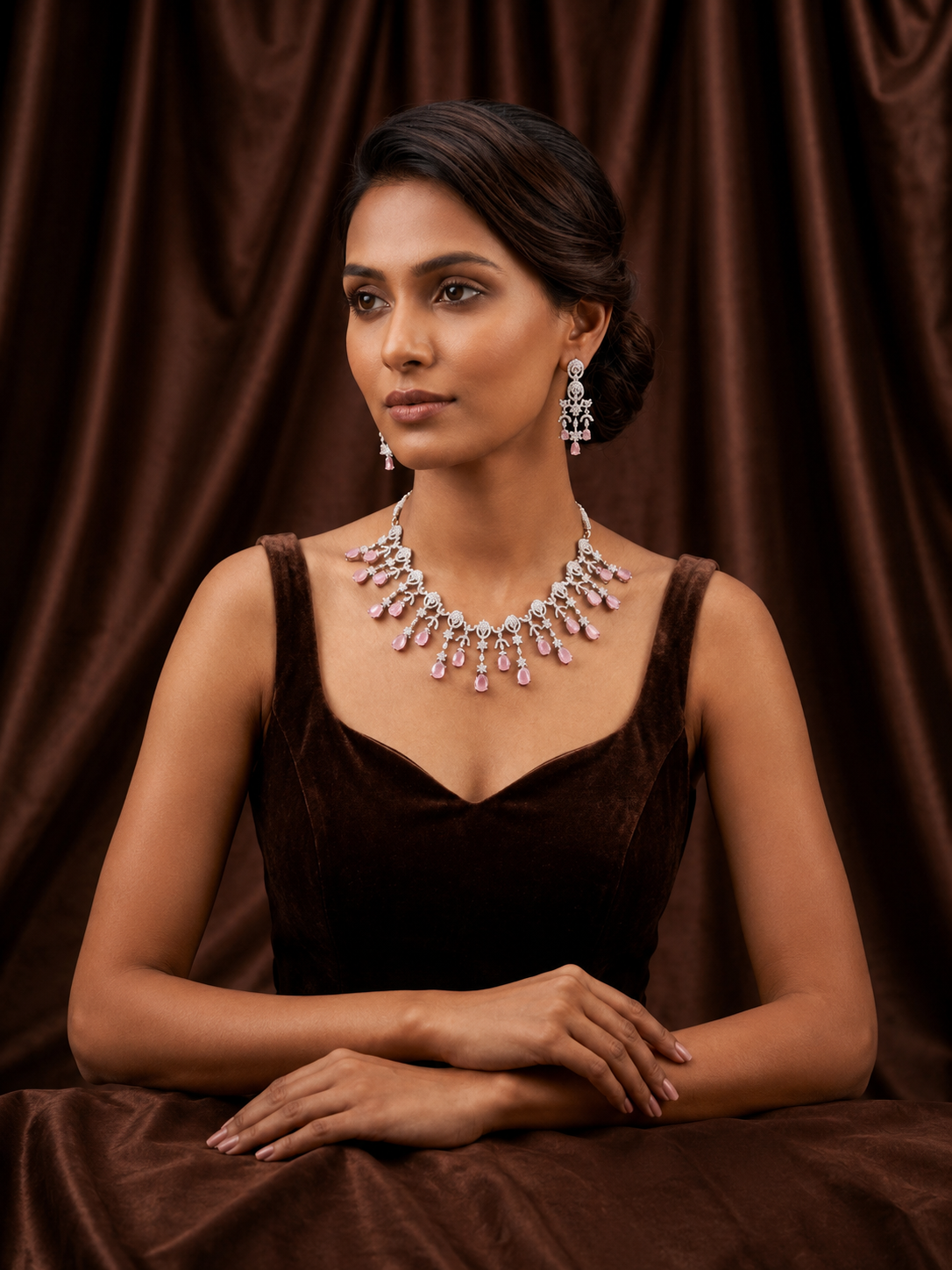 luxe blush glow AD necklace set