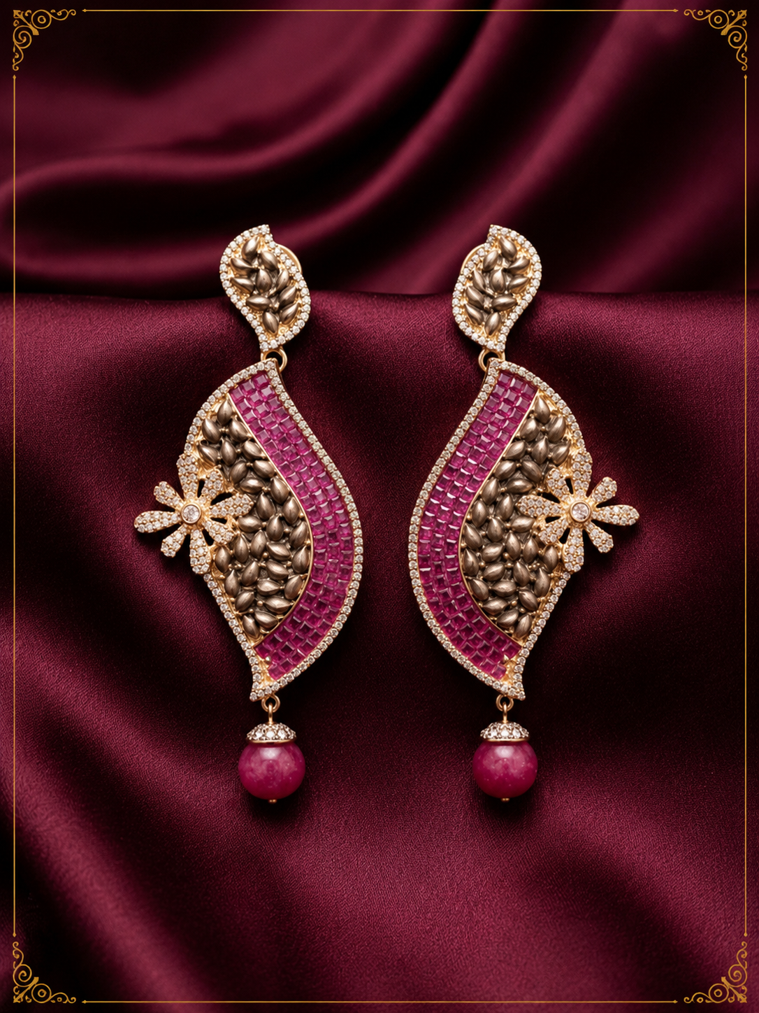 AD Magenta Pop Stud Earrings