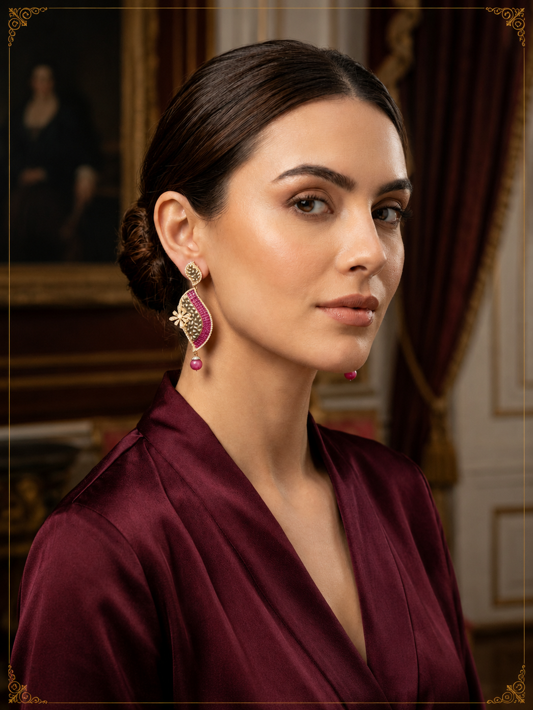 AD Magenta Pop Stud Earrings