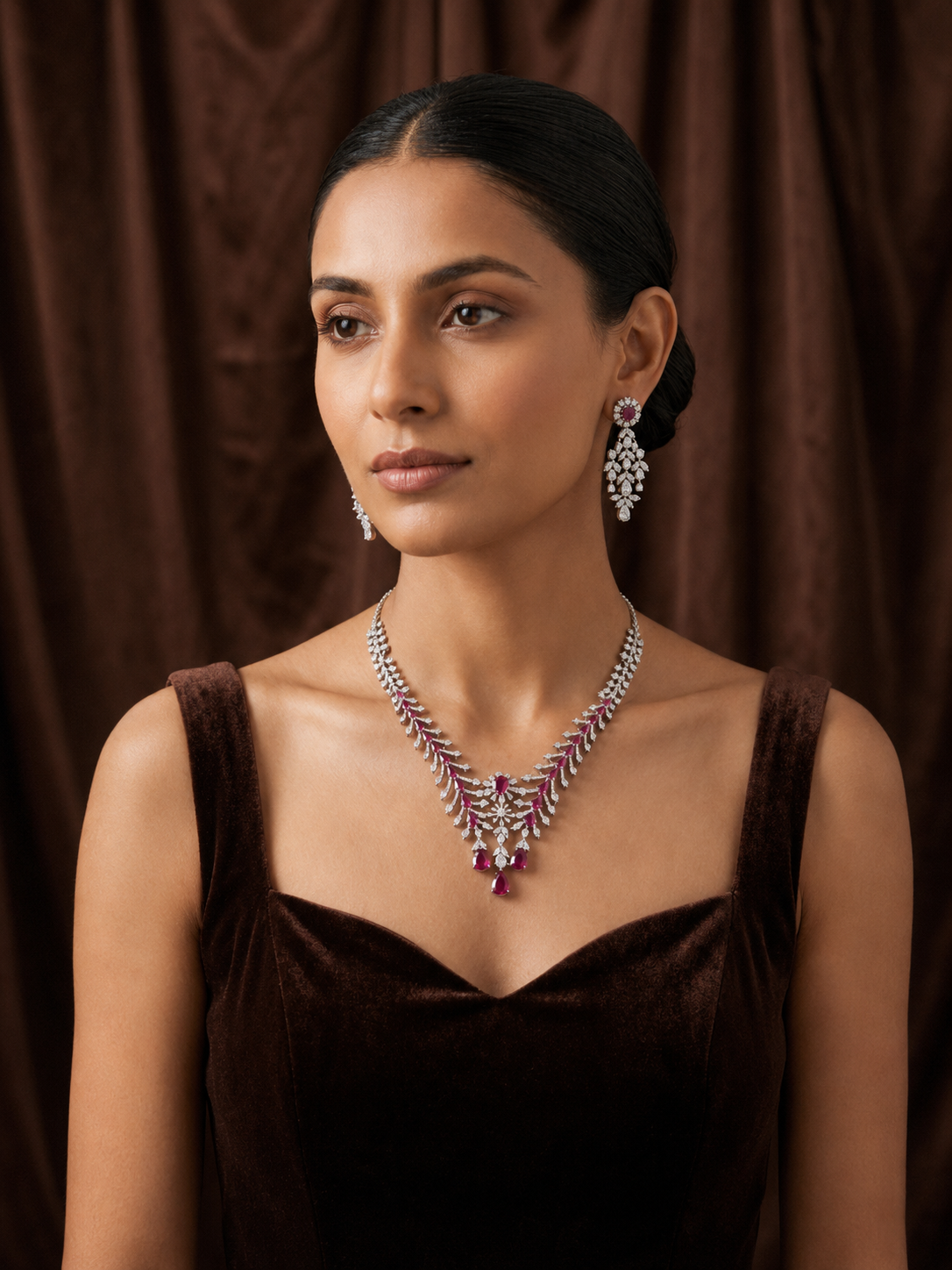millie diamond necklace set