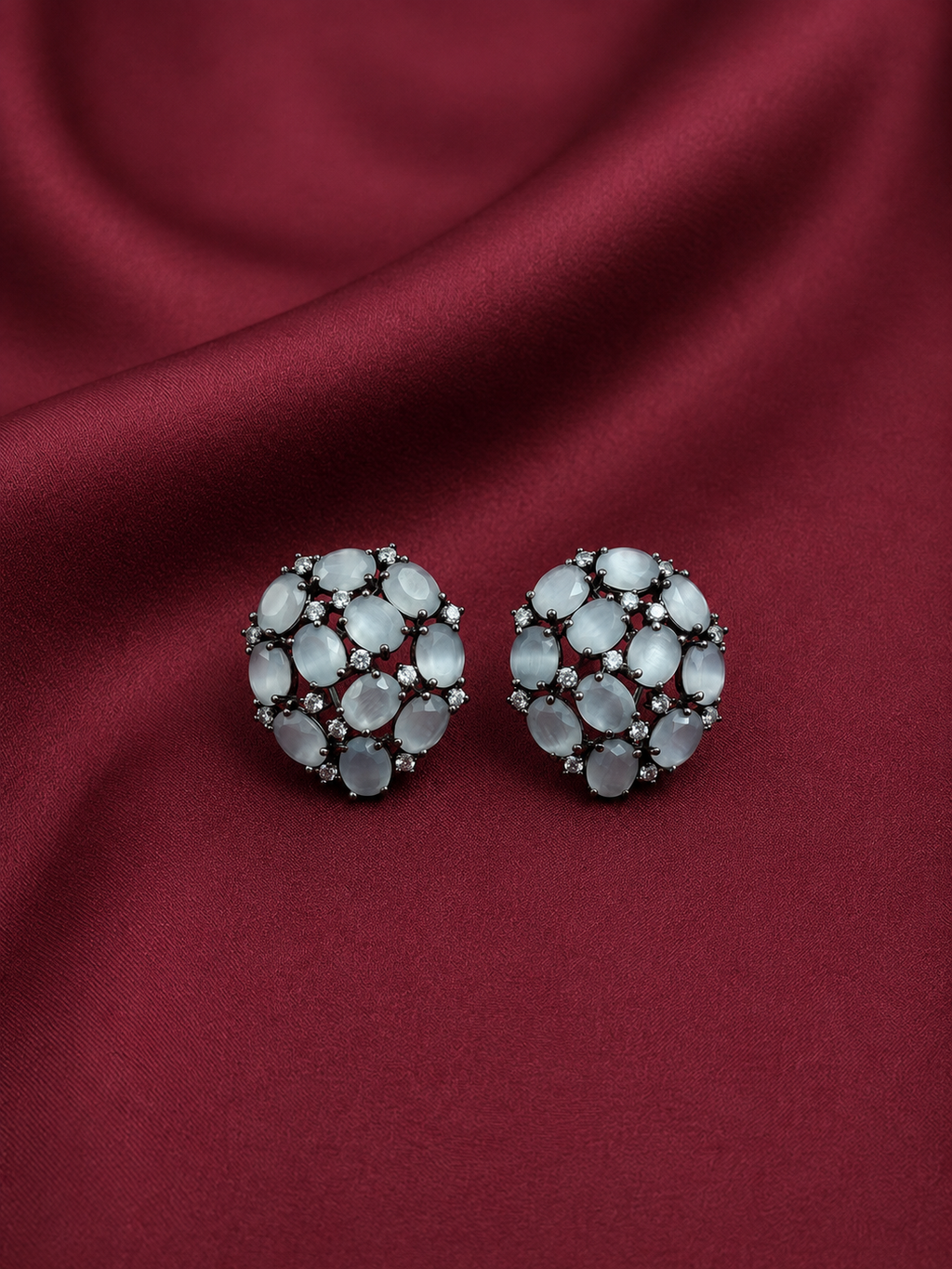 Oval Moonstone Stud