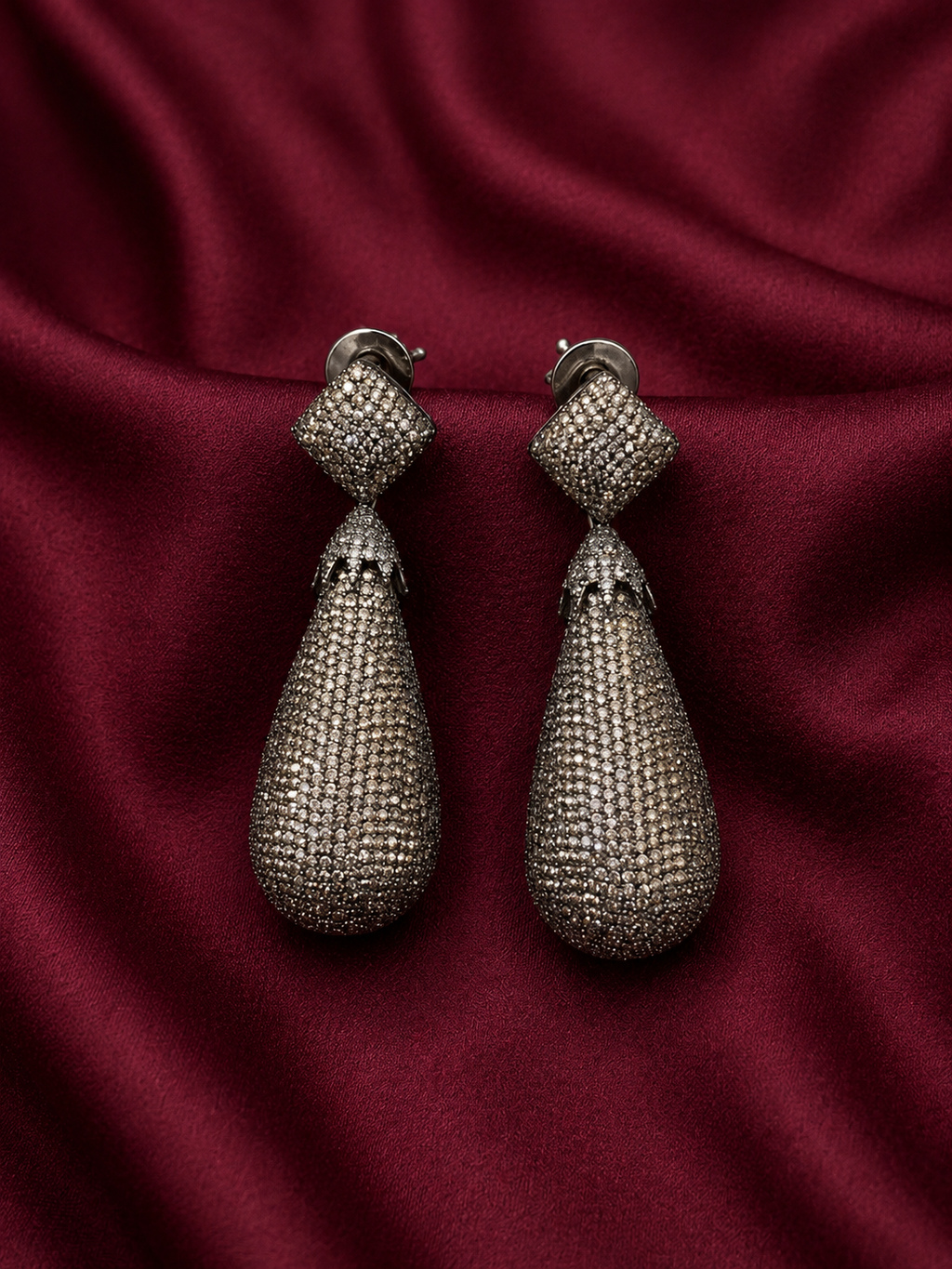 AD Oxidised Zirconia Dangle Earrings