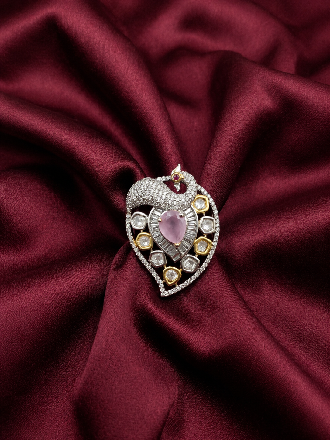 Pink Stone Moissanite Ring