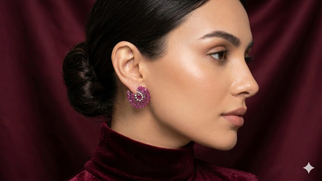 Pink Stone Zirconia Stud