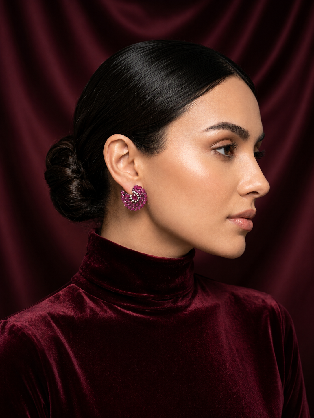 Pink Stone Zirconia Stud
