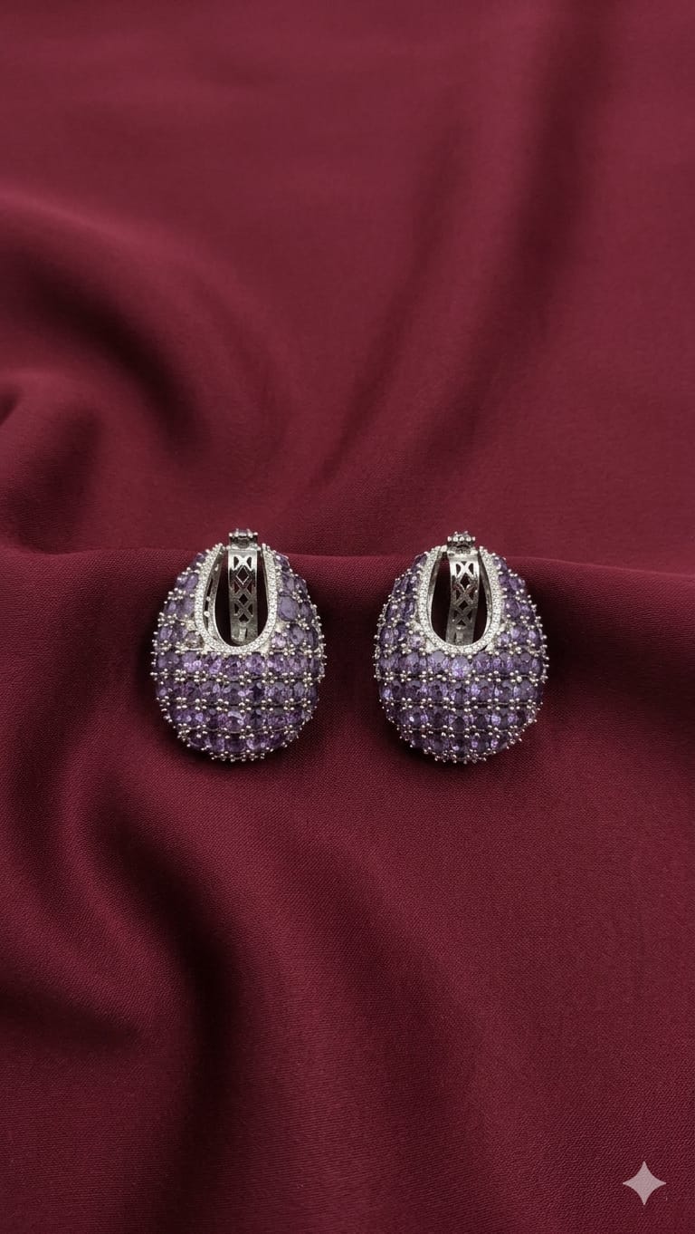 Purple Crystal Veli Hoop