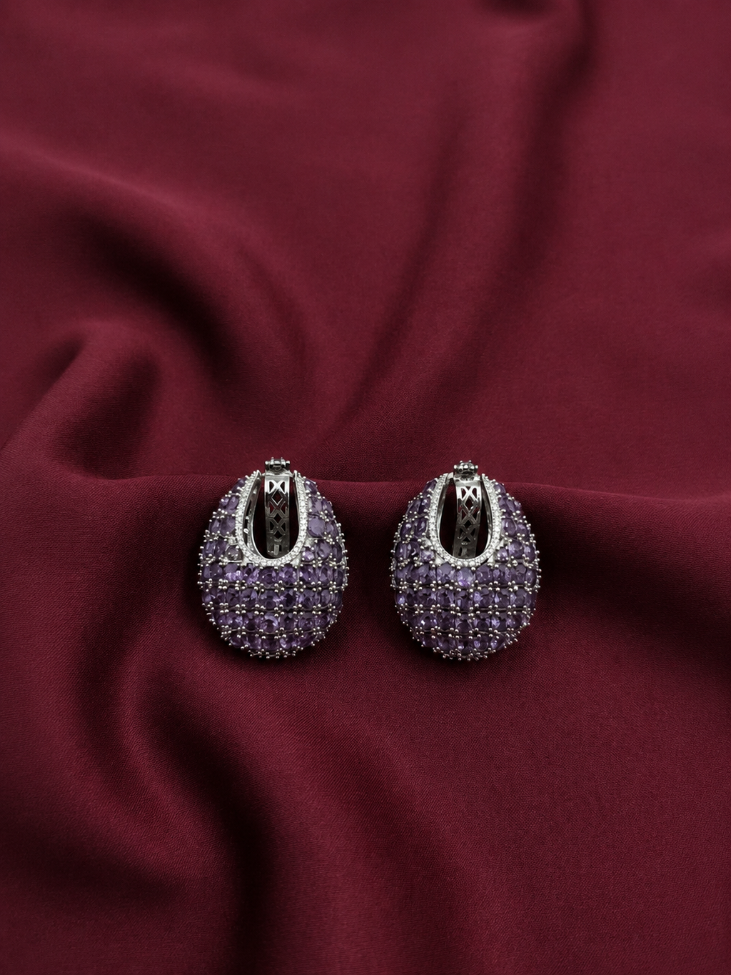 Purple Crystal Veli Hoop