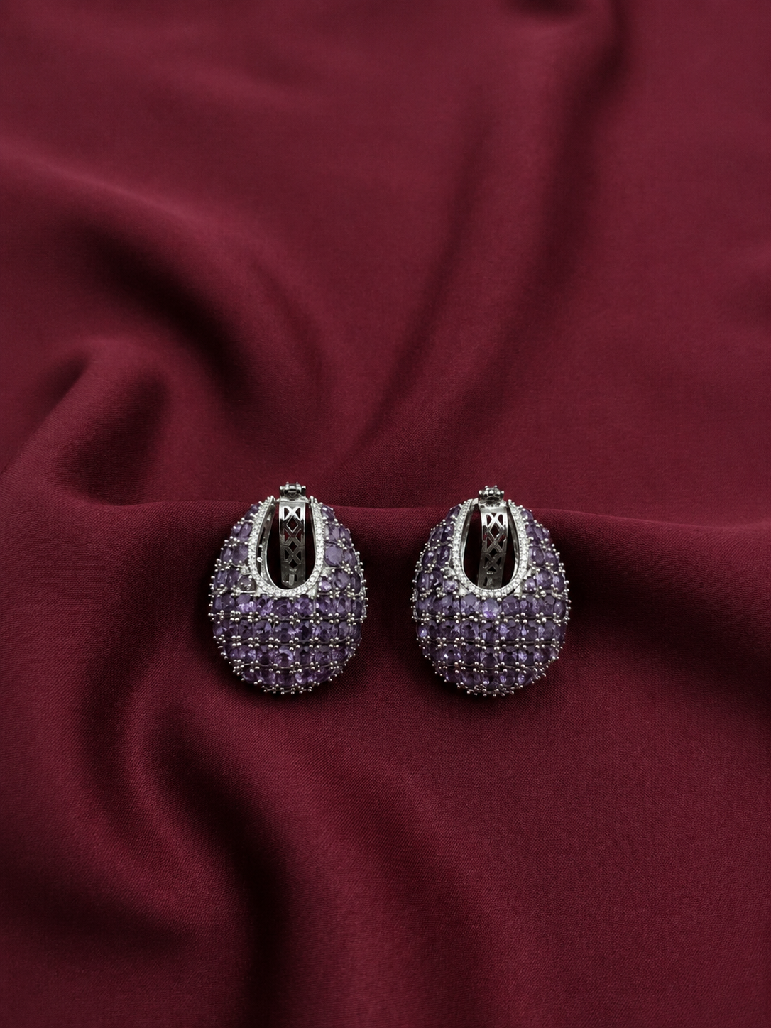 Purple Crystal Veli Hoop