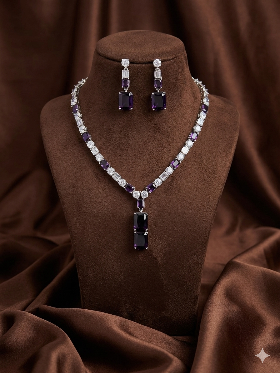purple necklace set