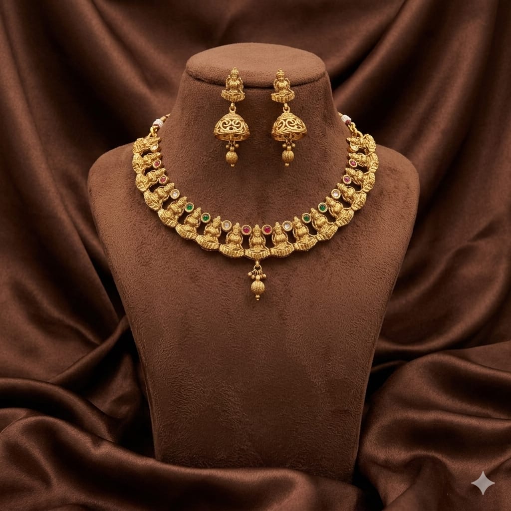 rajwadi antique necklace set