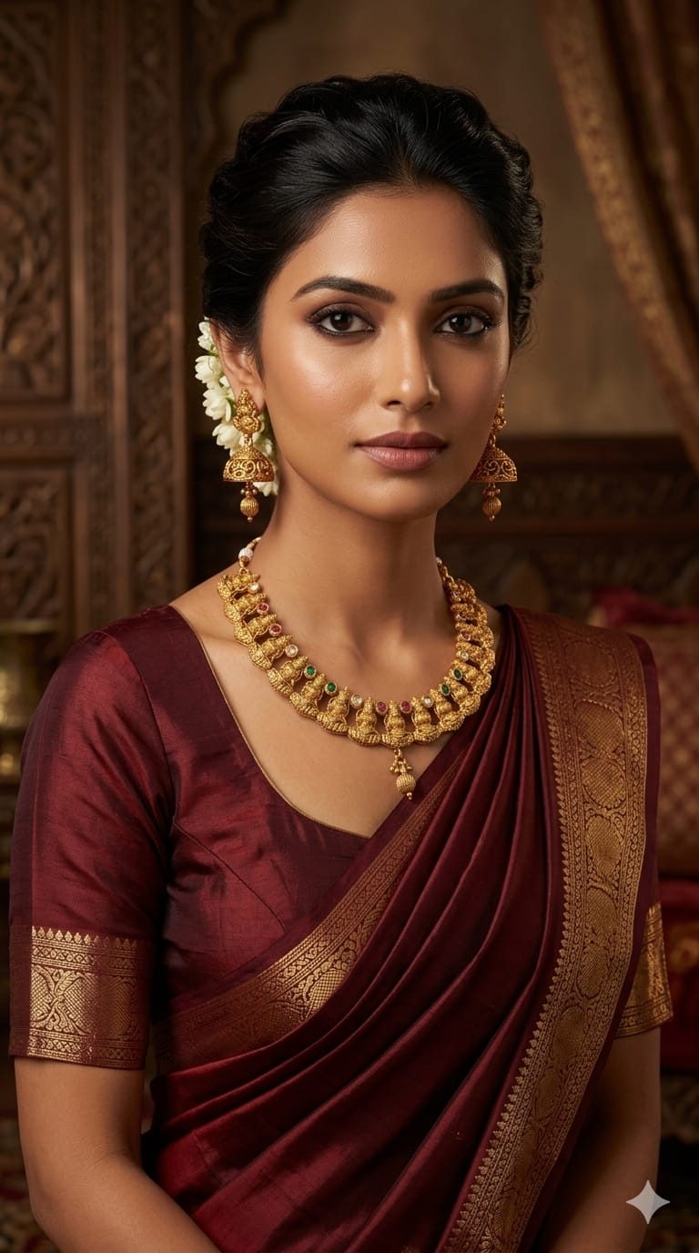 rajwadi antique necklace set