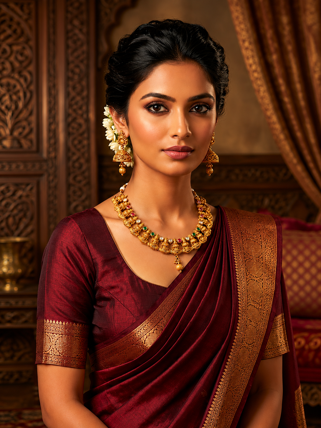 rajwadi antique necklace set
