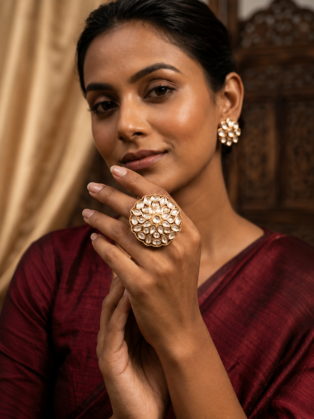 Rajwadi Floral Ring