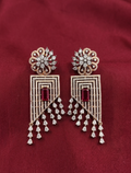 AD Red CZ Crystal Dangler Earrings