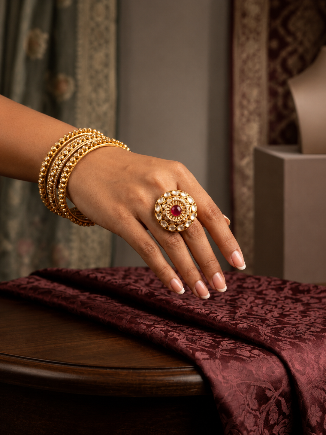 Red Stone Statement Ring