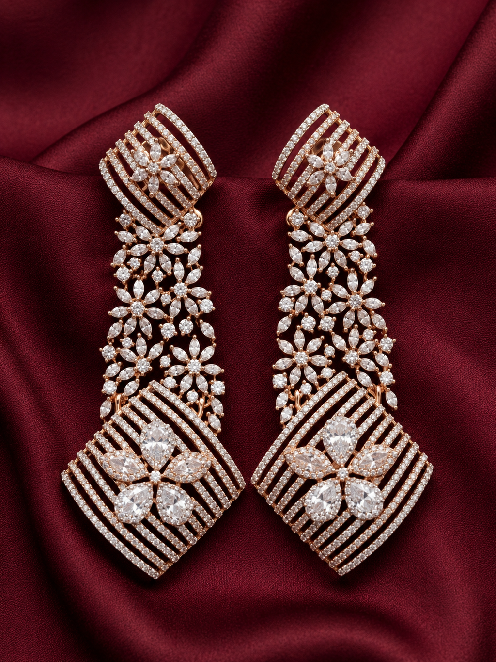AD Rose Gold Silver Fusion Earrings