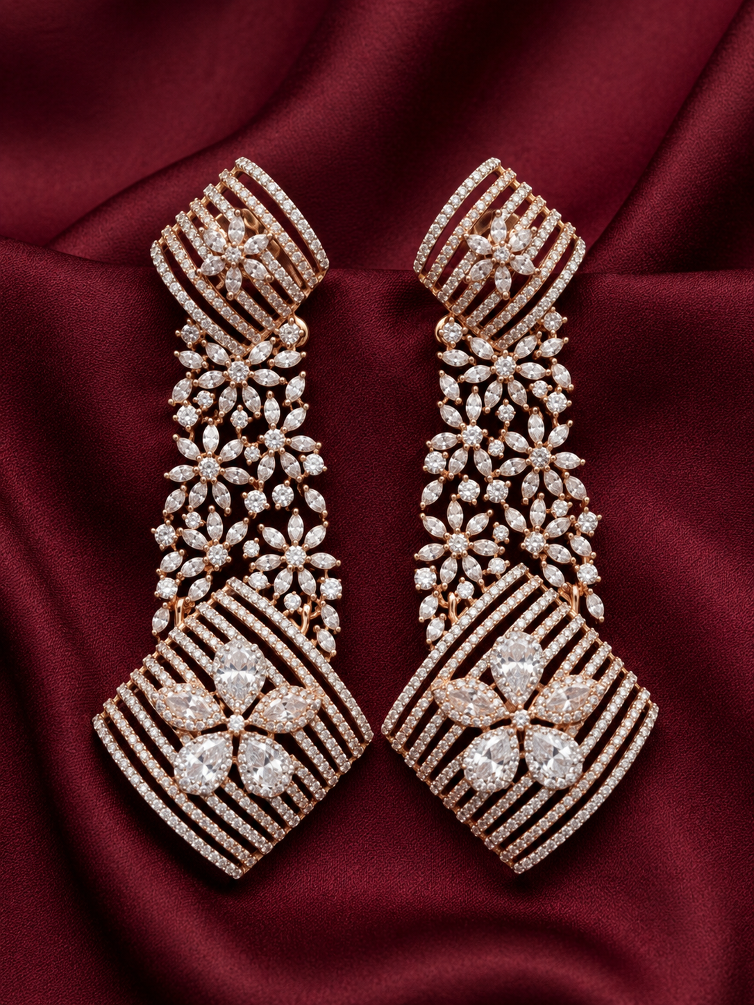AD Rose Gold Silver Fusion Earrings
