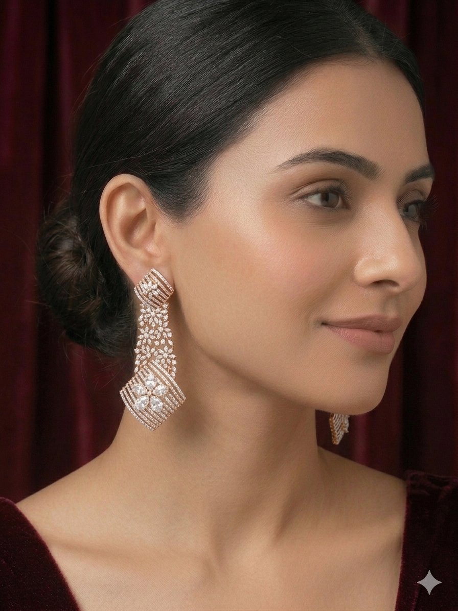 AD Rose Gold Silver Fusion Earrings