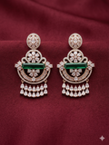 AD Rose Gold Emerald Dangle Earrings